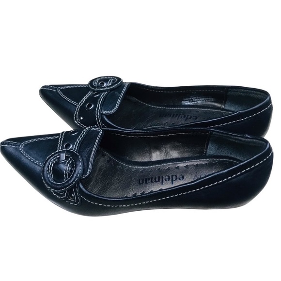 Libby Edelman Becca Point Toe Black Leather shoes 6M - Picture 4 of 7